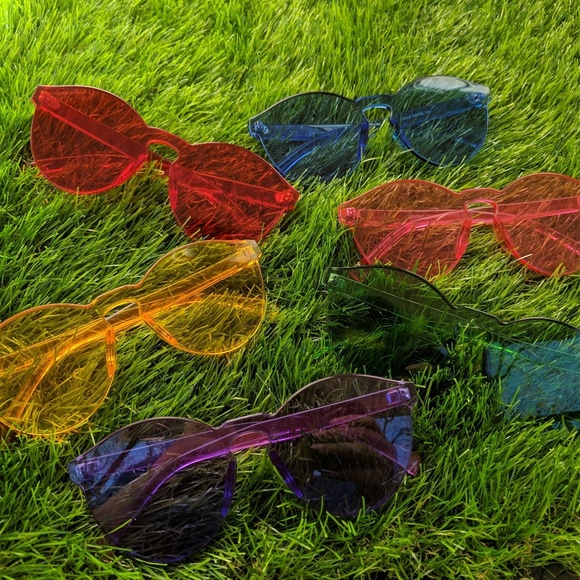 Blue Rimless Sunglasses - Picture 4 of 4